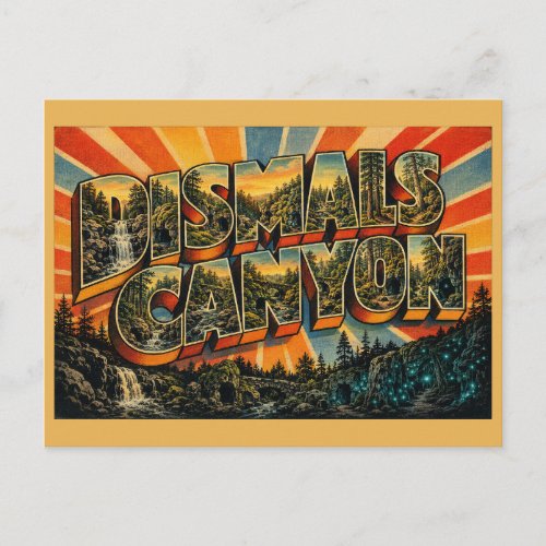 Dismals Canyon AL Vintage Travel Art Postcard