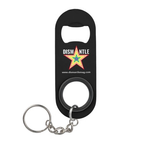 Dismantle Black Keychain w Bottle Opener