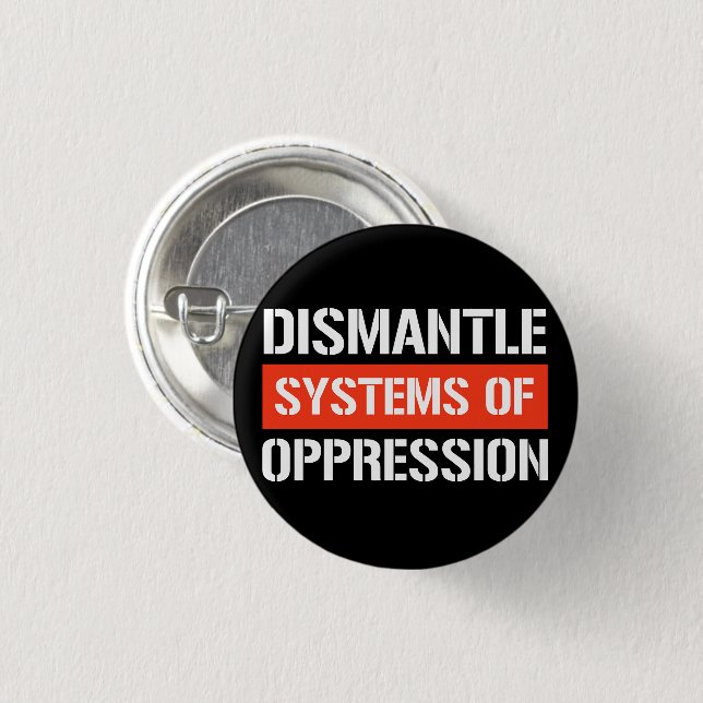 Dismantle Systems of Oppression Rectangular Sticke Button (Front & Back)
