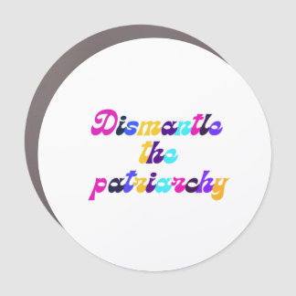 Dismantle the Patriarchy Dark Rainbow Car Magnet
