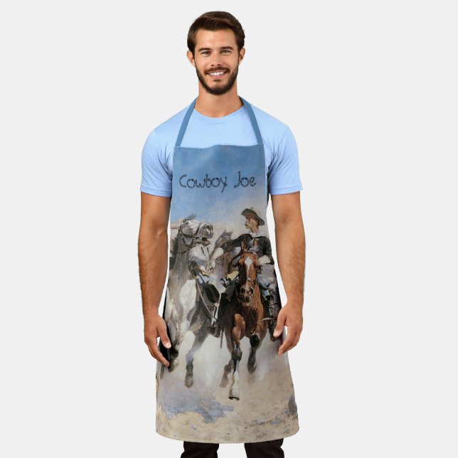 Dismounted by Frederic Remington, Vintage Cowboys Apron (Worn)