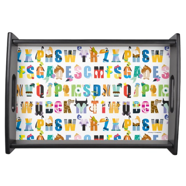Disney Alphabet Mania Pattern Serving Tray (Front)