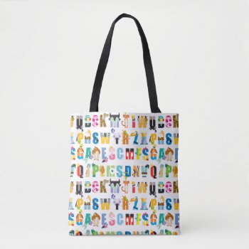 Disney Alphabet Mania Pattern Tote Bag by DisneyLogosLetters at Zazzle