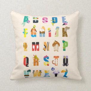 Disney Alphabet Mania Throw Pillow