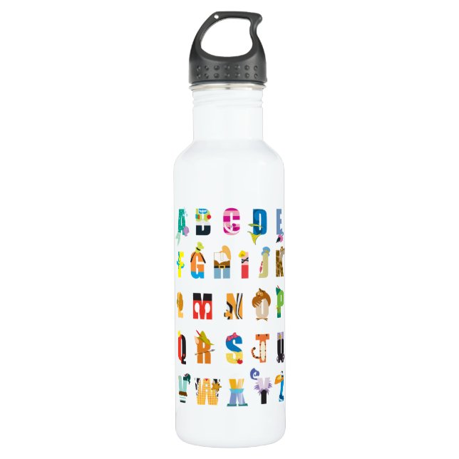 Disney Alphabet Mania Water Bottle (Front)