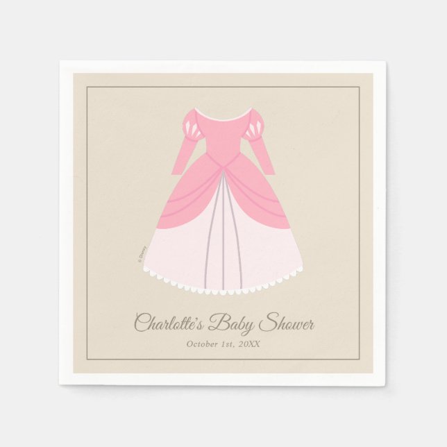 Disney Aurora Dress | Girl Baby Shower  Napkins (Front)