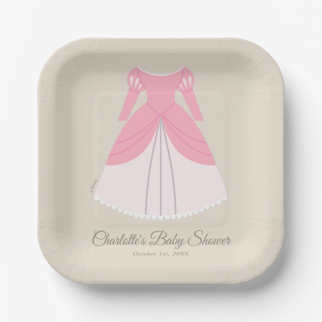 Disney Aurora Dress | Girl Baby Shower  Paper Plates (Front)