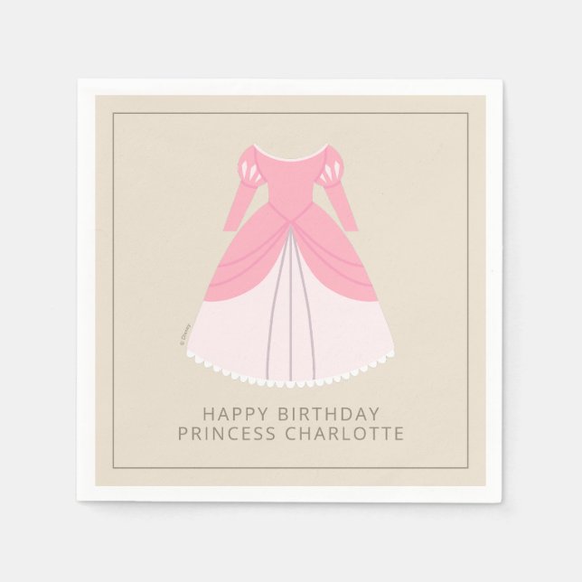 Disney Aurora Dress | Girl's Birthday Napkins (Front)