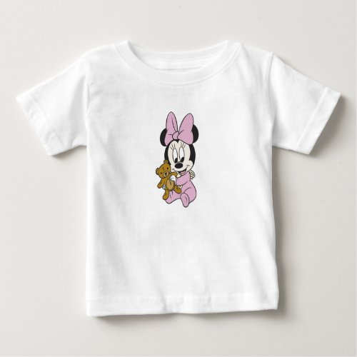 Disney Baby Minnie Mouse With Teddy Bear Baby T_Shirt