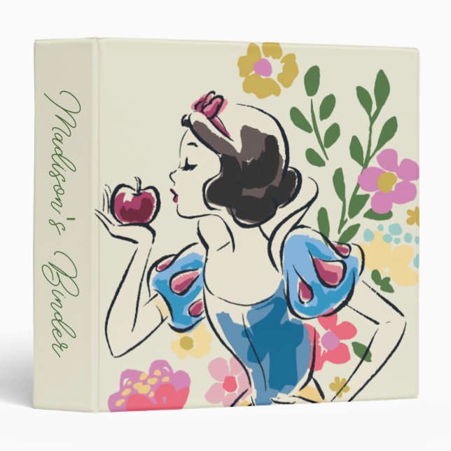 Disney | Beautiful Snow White Floral Graphic 3 Ring Binder (Front/Spine)