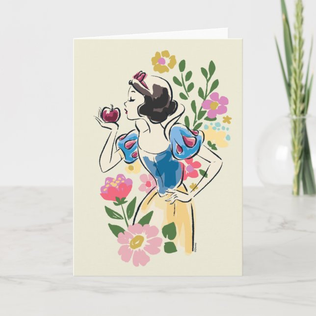 Disney | Beautiful Snow White Floral Graphic Card (Front)