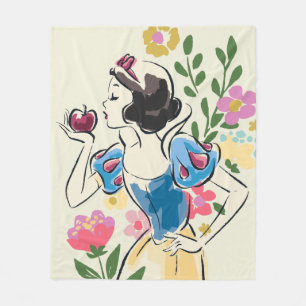 Disney   Beautiful Snow White Floral Graphic Fleece Blanket