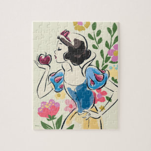 Disney   Beautiful Snow White Floral Graphic Jigsaw Puzzle