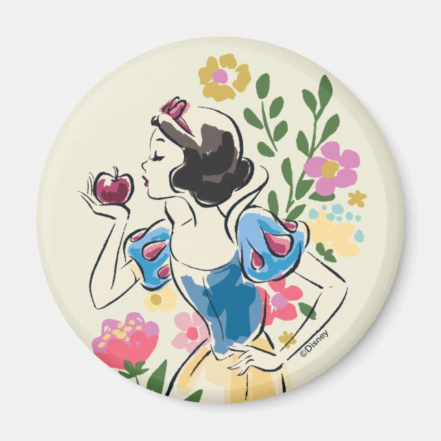 Disney | Beautiful Snow White Floral Graphic Magnet (Front)