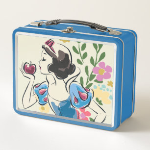 Disney Beautiful Snow White Floral Graphic Metal Lunch Box