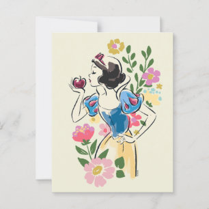 Disney Beautiful Snow White Floral Graphic Postcard