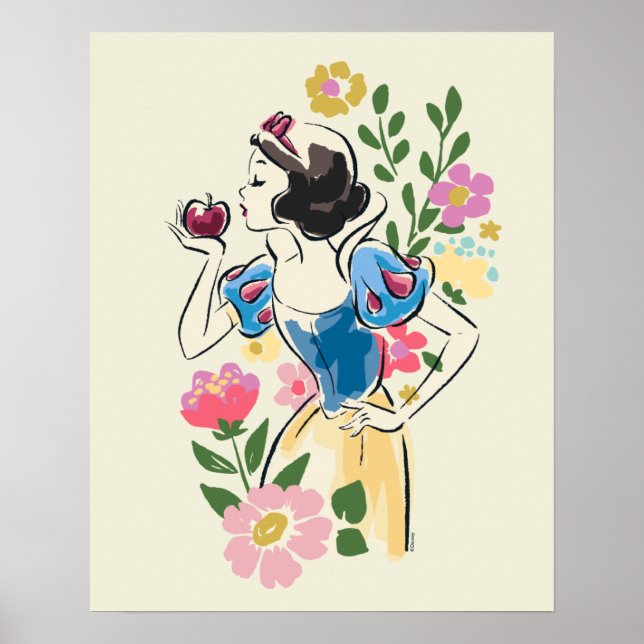 Disney | Beautiful Snow White Floral Graphic Poster (Front)