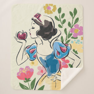 Disney   Beautiful Snow White Floral Graphic Sherpa Blanket