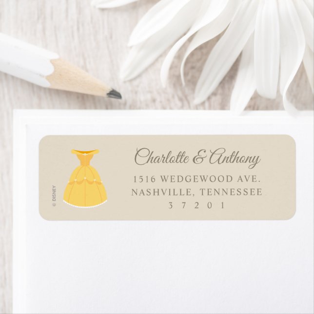 Disney Belle Dress | Girl Baby Shower  Label (Insitu)