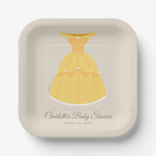 Disney Belle Dress  Girl Baby Shower  Paper Plates
