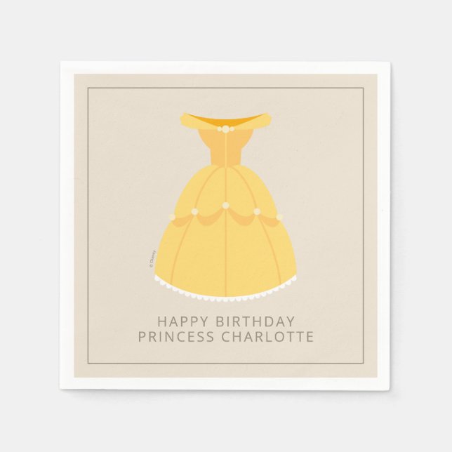 Disney Belle Dress | Girl's Birthday Napkins (Front)