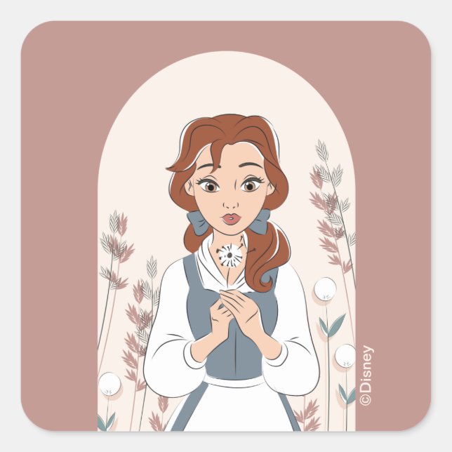 Disney | Belle in the Garden Square Sticker (Front)