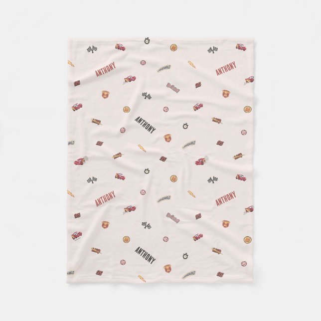 Disney Cars Lightning McQueen Custom Name Fleece Blanket (Front)