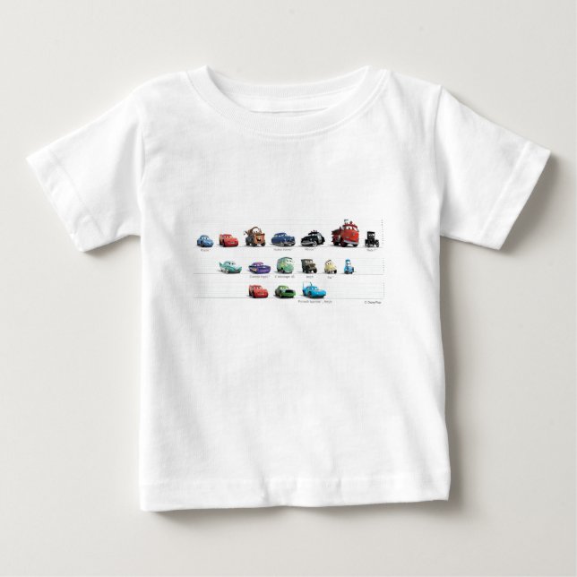 Disney Cars Lineup Baby T-Shirt (Front)