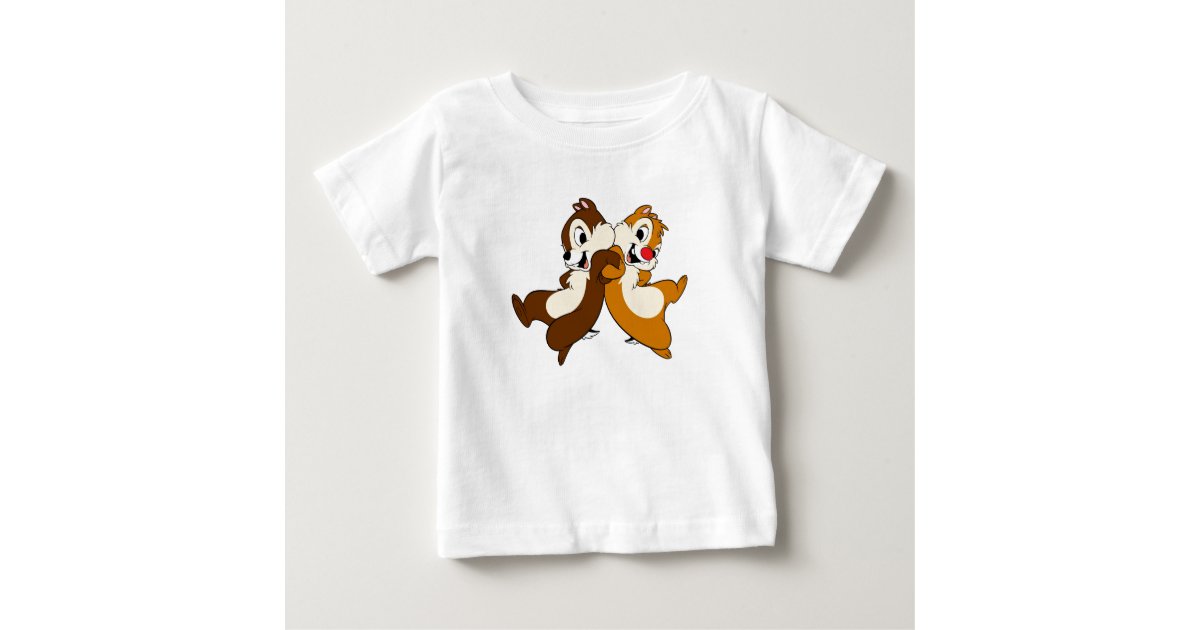 Chip & Dale Chipmunks White Brown Cute Disney Cartoon Baseball Jersey Shirt