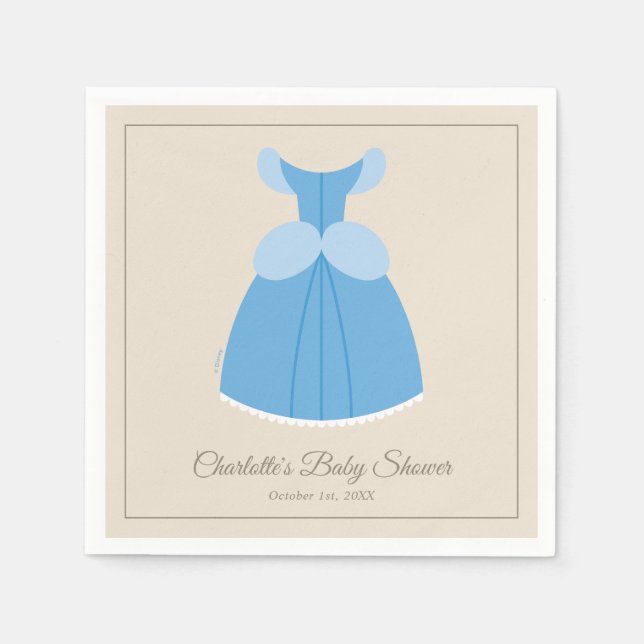 Disney Cinderella Dress | Girl Baby Shower  Napkins (Front)