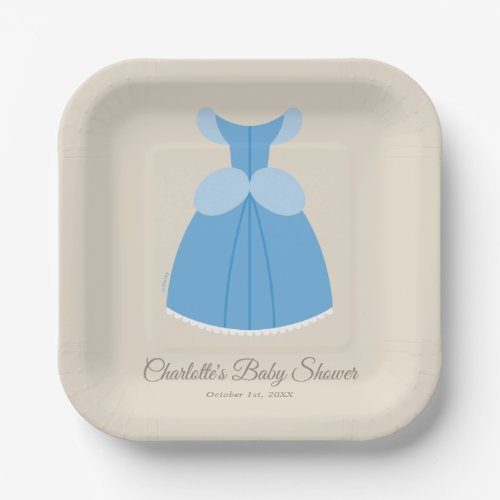 Disney Cinderella Dress  Girl Baby Shower  Paper Plates