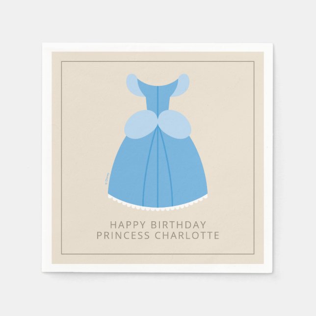 Disney Cinderella Dress | Girl's Birthday Napkins (Front)