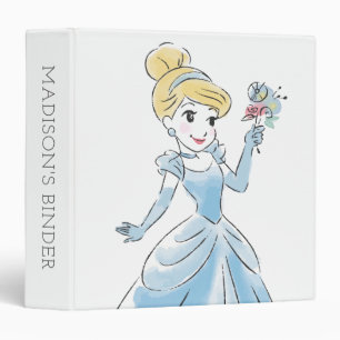 Disney Cinderella Watercolor Add Your Name 3 Ring Binder