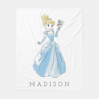 Disney Cinderella Watercolor | Add Your Name Fleece Blanket