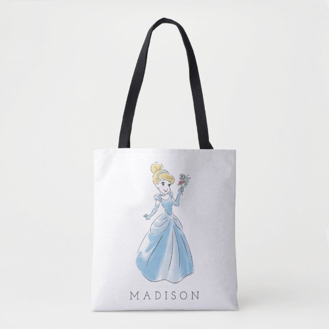 Disney Cinderella Watercolor | Add Your Name Tote Bag (Front)