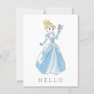 Disney Cinderella Watercolor Add Your Text Postcard