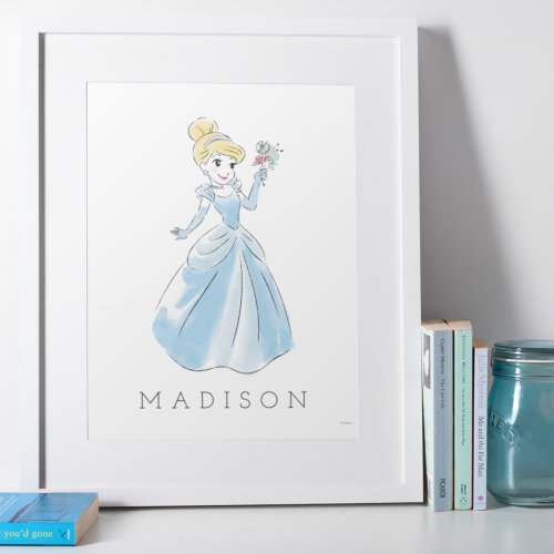 Disney Cinderella Watercolor  Girl Nursery Poster