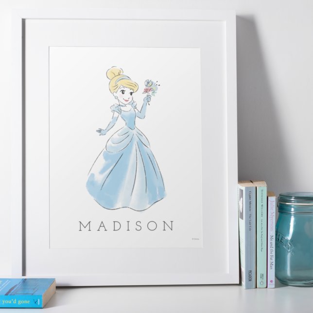 Disney Cinderella Watercolor | Girl Nursery Poster (Creator Uploaded)
