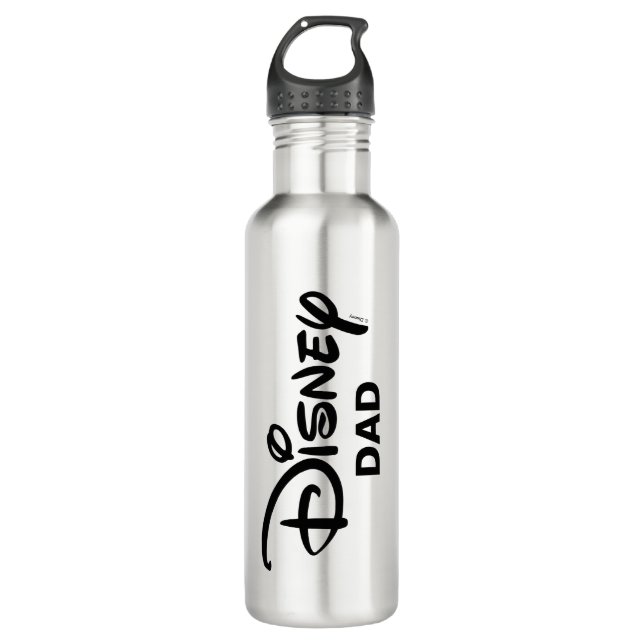 Disney Dad | White Logo Stainless Steel Water Bottle (Front)