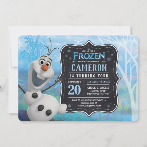 Frozen 2 - Olaf Birthday Party Invitation