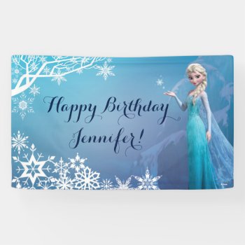 Disney Frozen Elsa Birthday Banner by frozen at Zazzle