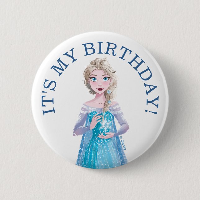 Disney Frozen Elsa Birthday Button (Front)