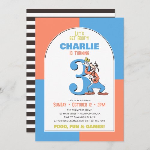 Disney  Lets Get Goofy Boys Birthday Invitation