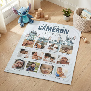 Disney Lilo & Stitch One Year Of Photo Milestone Fleece Blanket