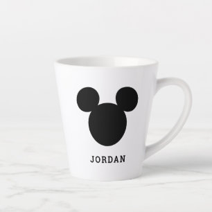 Disney Logo   Black Mickey Icon Latte Mug