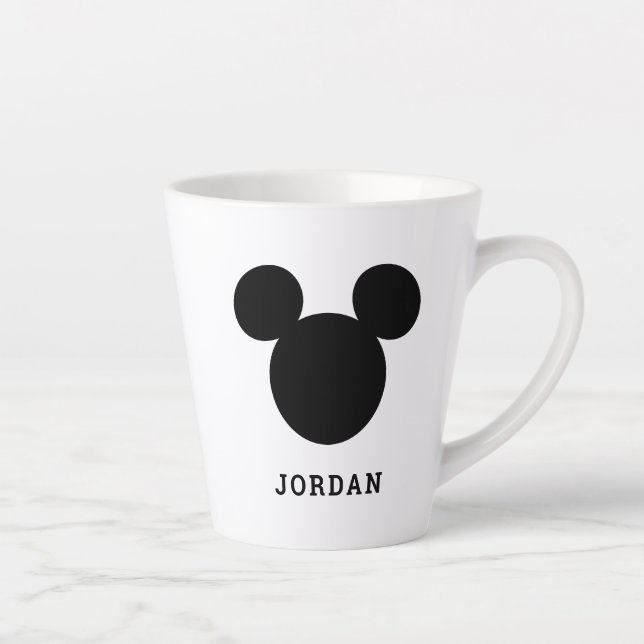 Disney Logo | Black Mickey Icon Latte Mug (Right)