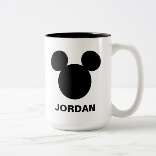 Disney Logo  Black Mickey Icon Two_Tone Coffee Mug