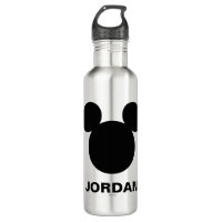 Disney Logo | Black Mickey Icon Water Bottle