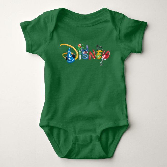 Disney Logo | Boy Characters Baby Bodysuit (Front)