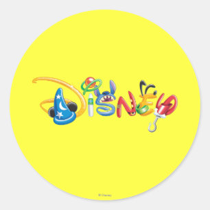 Disney Logo Boy Characters Classic Round Sticker